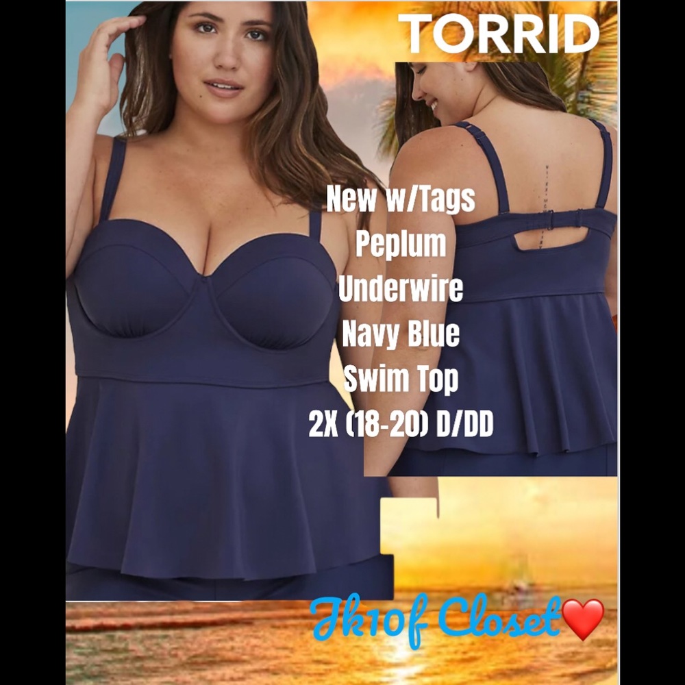 LOWEST🌺 NWT TORRID 2X (D/DD) MOLDED BRA CUPS SWIM TOP - Picture 14 of 15